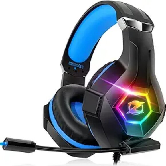 Gaming Headset PS5 Xbox PC 7.1 Surround Sound Noise Cancelling Mic RGB Light - Picture 7 of 7